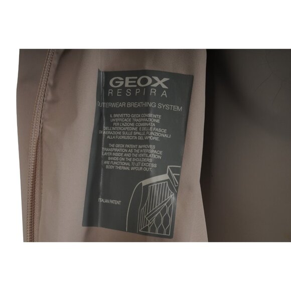 Geox Womens Rainproof Parka US 10 Beige Nylon Windproof Waterproof Ski Jacket - Picture 14 of 16